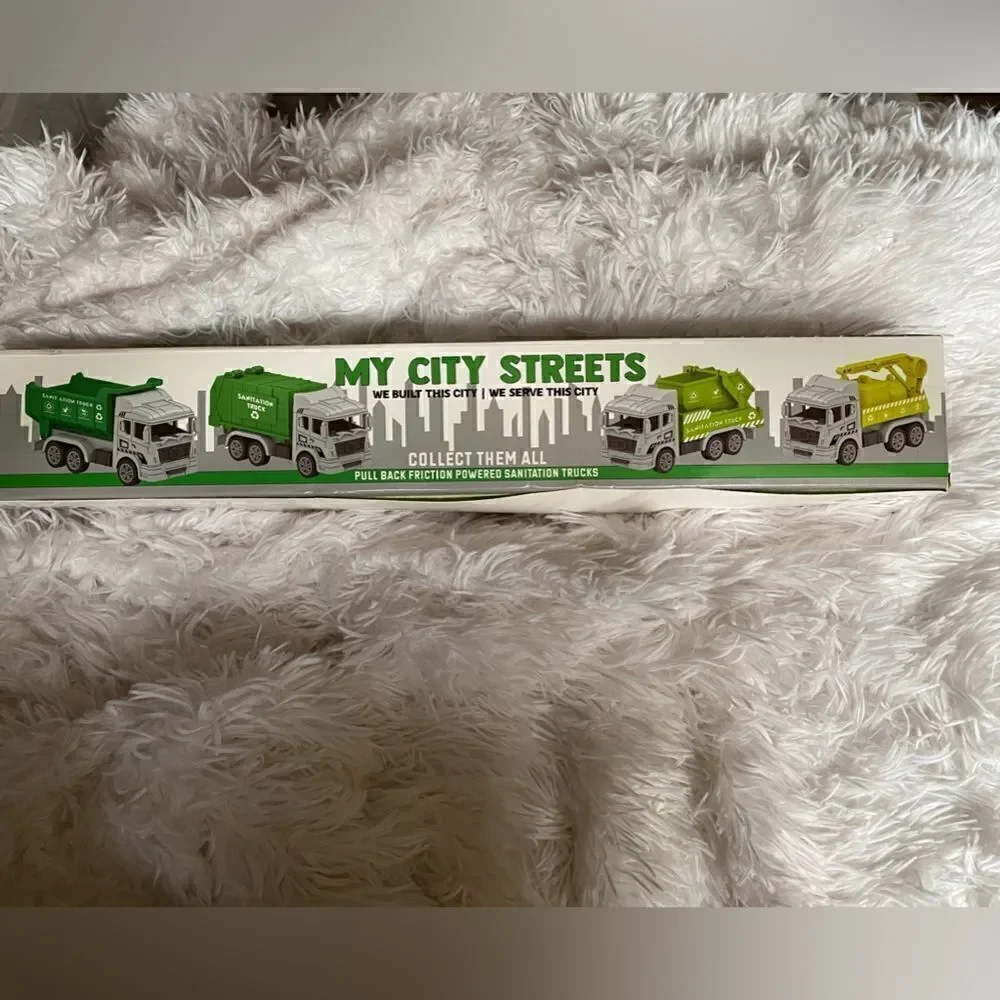 *NIB* My City Streets Clean Up Crew 4-Pack Friction Powered Sanitation Trucks